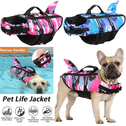 Shark Fin Dog Life Jacket – Adjustable Buoyancy Swim Vest