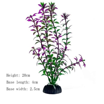 Artificial Aquarium Plant Decoration – Plastic Greenery with Resin Base