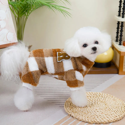 Warm Fleece Dog Jumpsuit – Winter Pajamas for Small & Medium Dogs