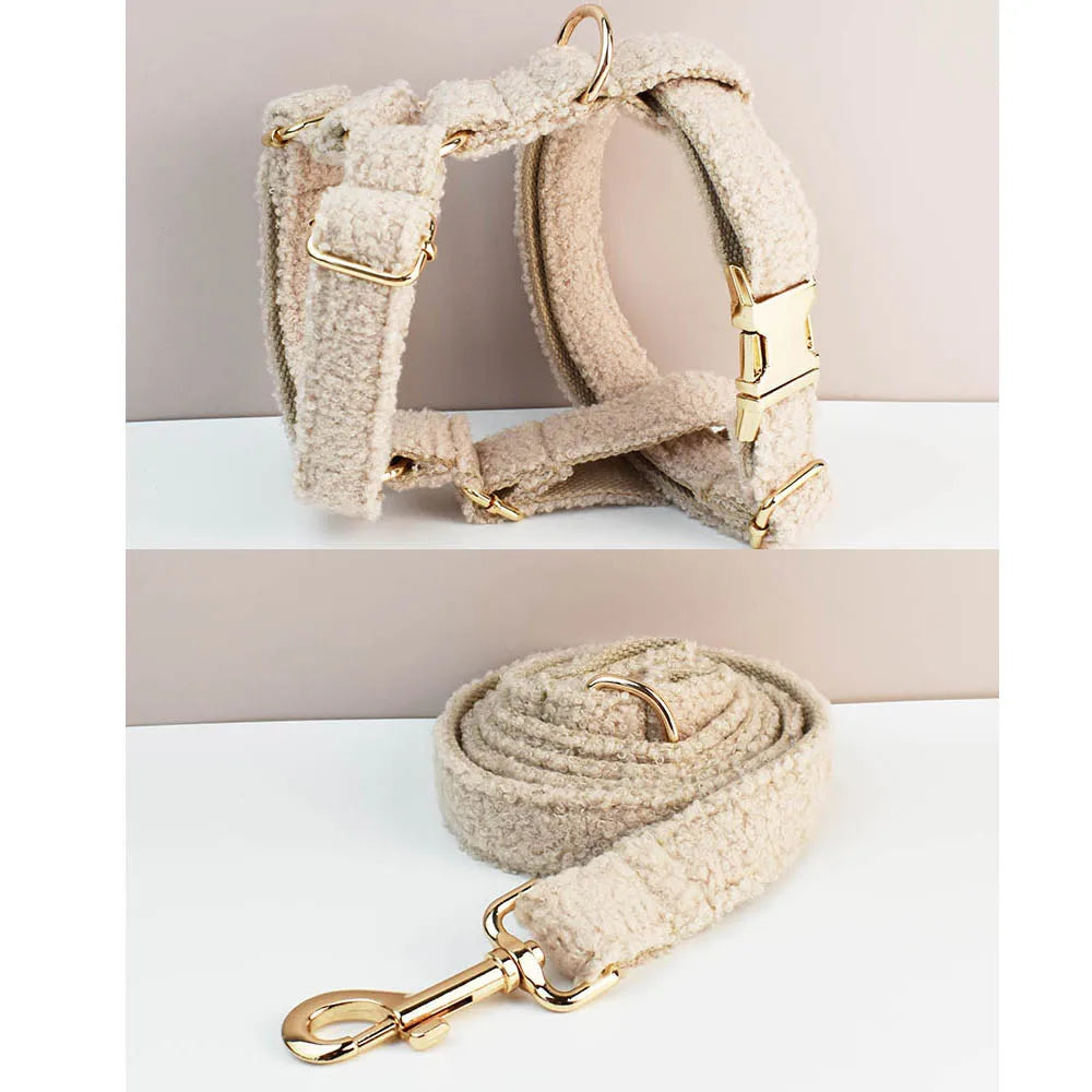 Custom Engraved Velvet Dog Collar and Leash Set – Padded, Breakaway & Personalized for All Sizes