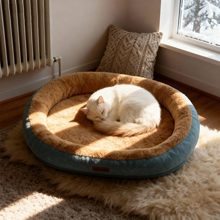 Plush Cat &amp; Dog Bed – Cozy, Breathable Winter Pet Bed