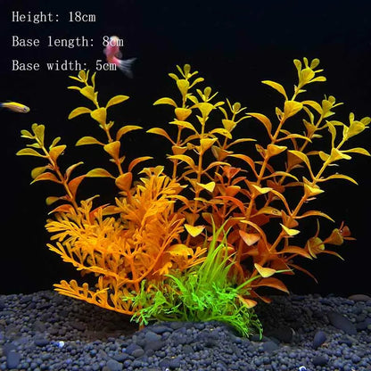 Artificial Aquarium Plant Decoration – Plastic Greenery with Resin Base