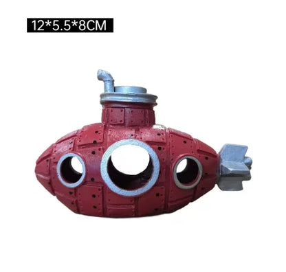 Resin Submarine Aquarium Ornament – Decorative Tank Decoration