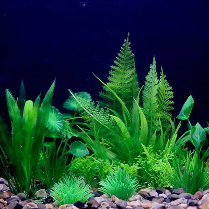 Artificial Aquarium Plant Decoration – Plastic Greenery with Resin Base