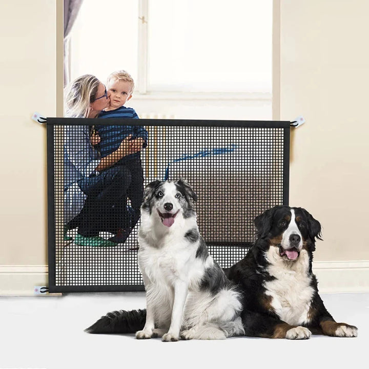 Pet Dog Safety Fence - Breathable Mesh Barrier for Stairs and Playpen - Ditzy Petunia