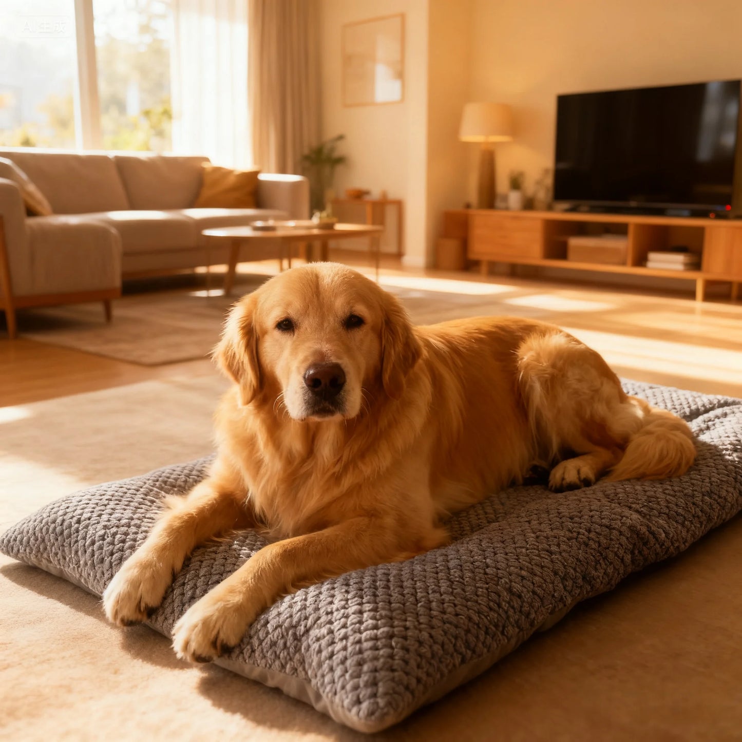 Soft Fiber Dog Bed Mat — Washable Lightweight Sleeping Pad for Dogs