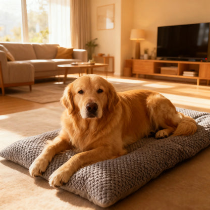 Soft Fiber Dog Bed Mat — Washable Lightweight Sleeping Pad for Dogs