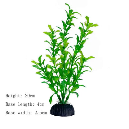 Artificial Aquarium Plant Decoration – Plastic Greenery with Resin Base