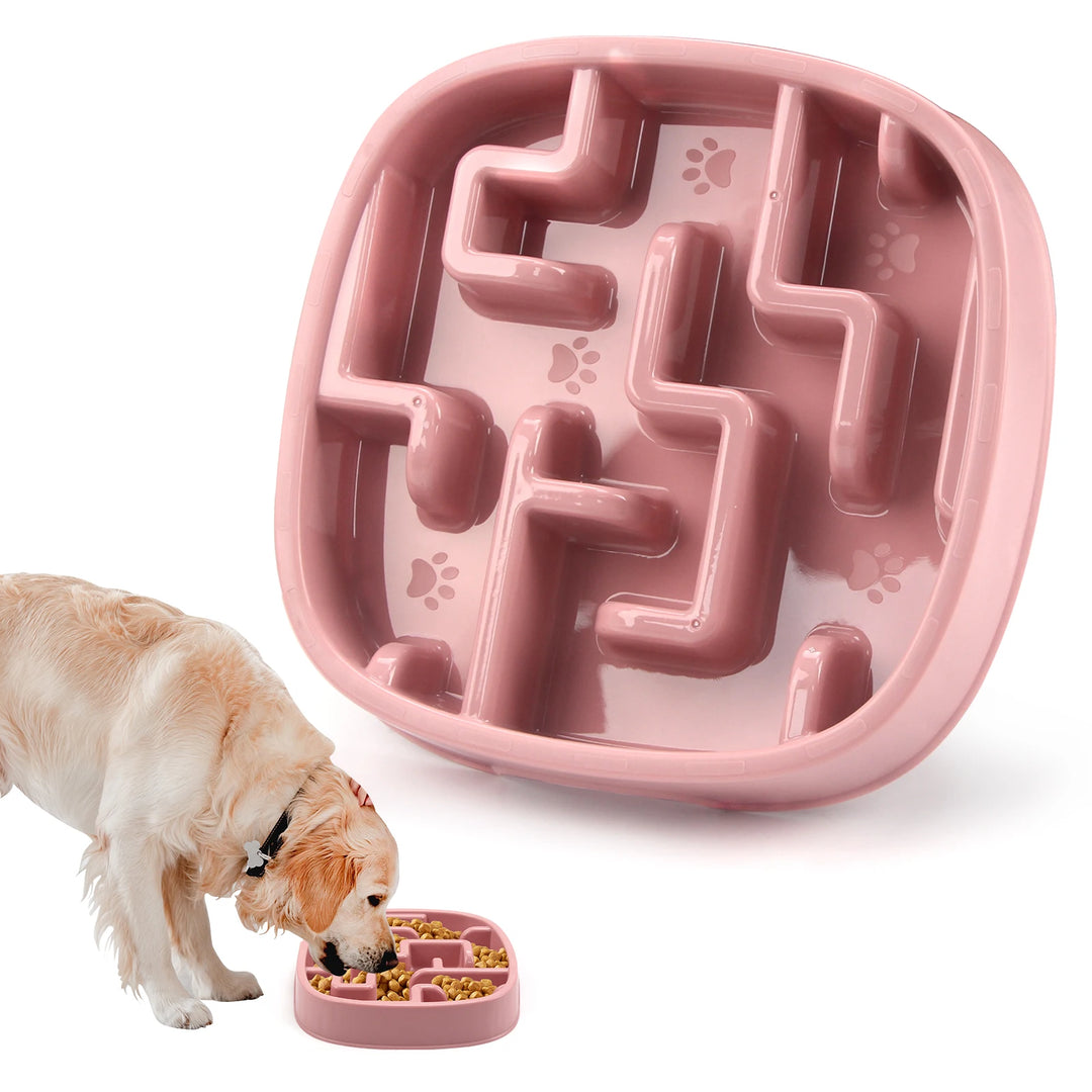 Pet Slow Feeder Bowl - Non-Slip Anti-Gulping Maze Design for Dogs &amp; Cats - Ditzy Petunia