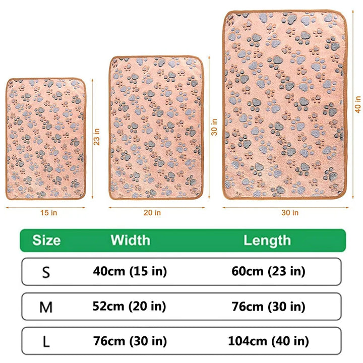 Ultra-Soft Coral Fleece Pet Blanket – Elephant &amp; Paw Print Designs - Ditzy Petunia