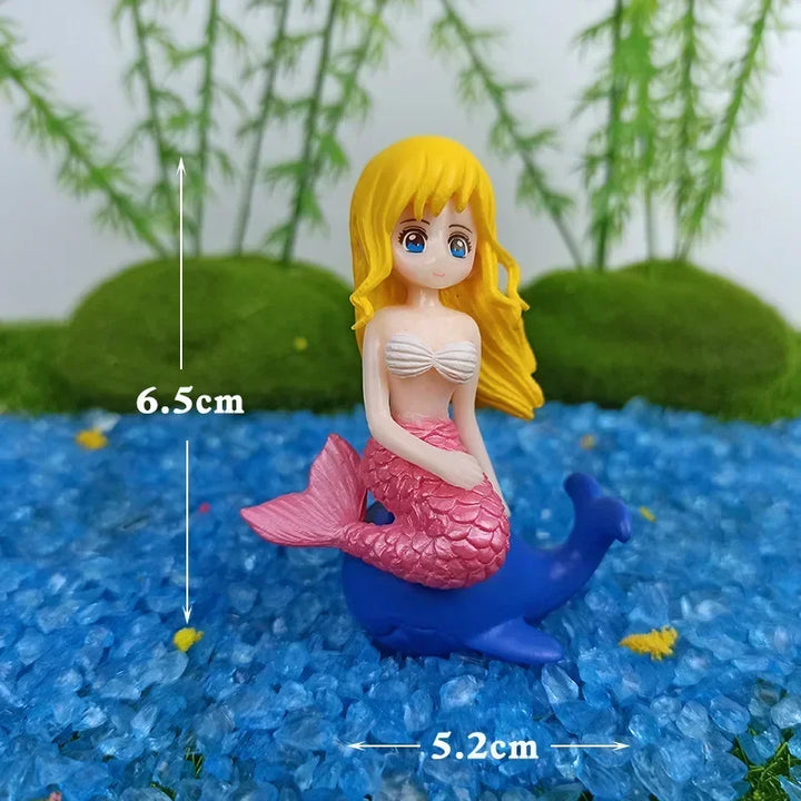 Colorful Mermaid Aquarium Decorations – Cartoon Figurine Ornaments for Fish Tanks &amp; Desks - Ditzy Petunia