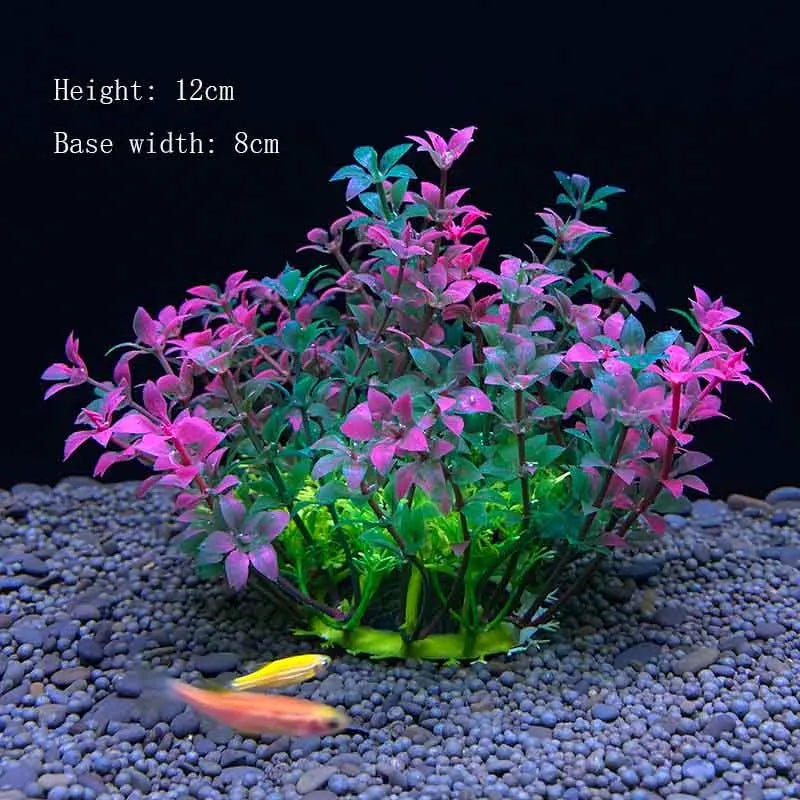 Artificial Aquarium Plant Decoration – Plastic Greenery with Resin Base