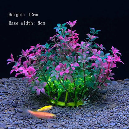 Artificial Aquarium Plant Decoration – Plastic Greenery with Resin Base