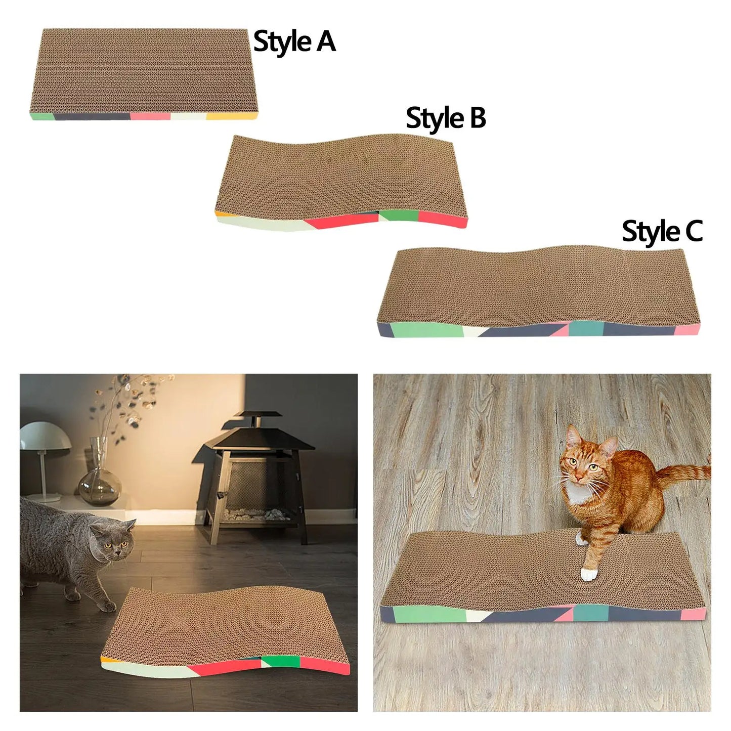 Corrugated Cardboard Cat Scratcher Lounge – Durable Scratching Pad & Rest Bed