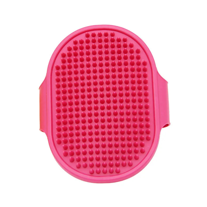 Dog Grooming Brush Pet Shampoo Comb Soft Rubber Glove Hair Grooming Massage Comb with Adjustable Strap for Short Long Hair Dogs Ditzy Petunia