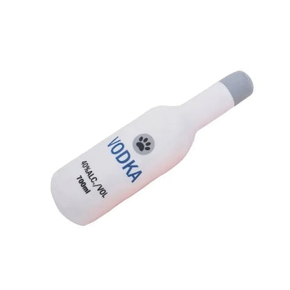 Plush Bottle-Shaped Dog Toys – Squeaky, Soft, and Chew-Friendly