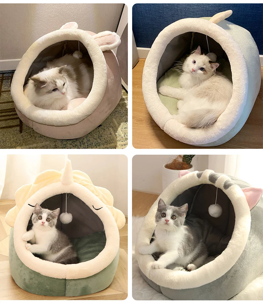 Cute Cat Bed with Animal Ears – Breathable & Comfortable
