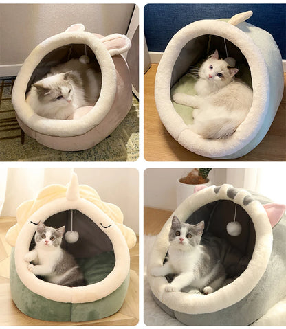 Cute Cat Bed with Animal Ears – Breathable & Comfortable