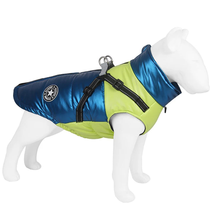 Winter Dog Jacket with Harness | Waterproof Warm Coat for Small &amp; Medium Dogs | Pet Clothes for Chihuahua, French Bulldog, and More - Ditzy Petunia