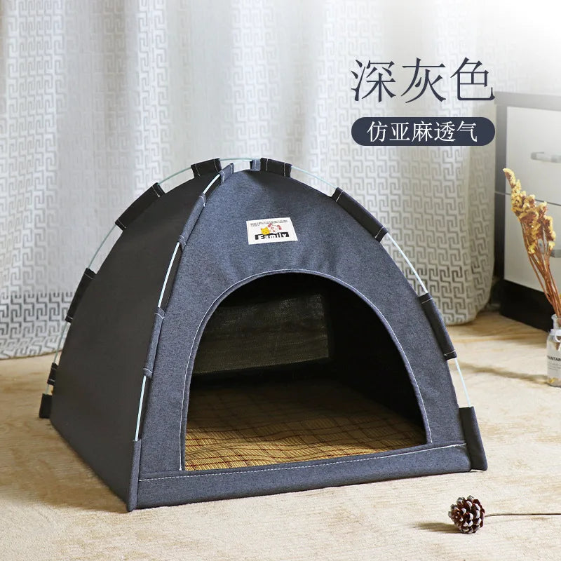 Warm Cat Tent Bed & Cave House – Breathable, Removable Cushion, Non-Slip Base