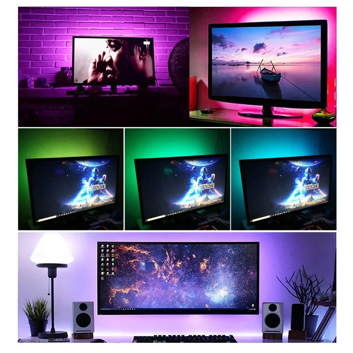 1-30M USB LED Strip Lights with APP Control | 5050 RGB Color Changing Flexible LED Light for Room Decor, TV Backlight, and Diode Lamp Tape Ditzy Petunia