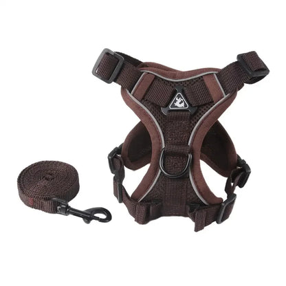 Reflective Adjustable Saddle Dog Harness & Leash Set – No-Pull Halter for Small to Large Dogs