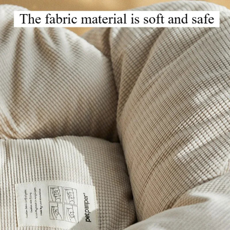 Breathable Wooden Cat Bed with Petal Cushion – Birch Board Pet Nest - Ditzy Petunia