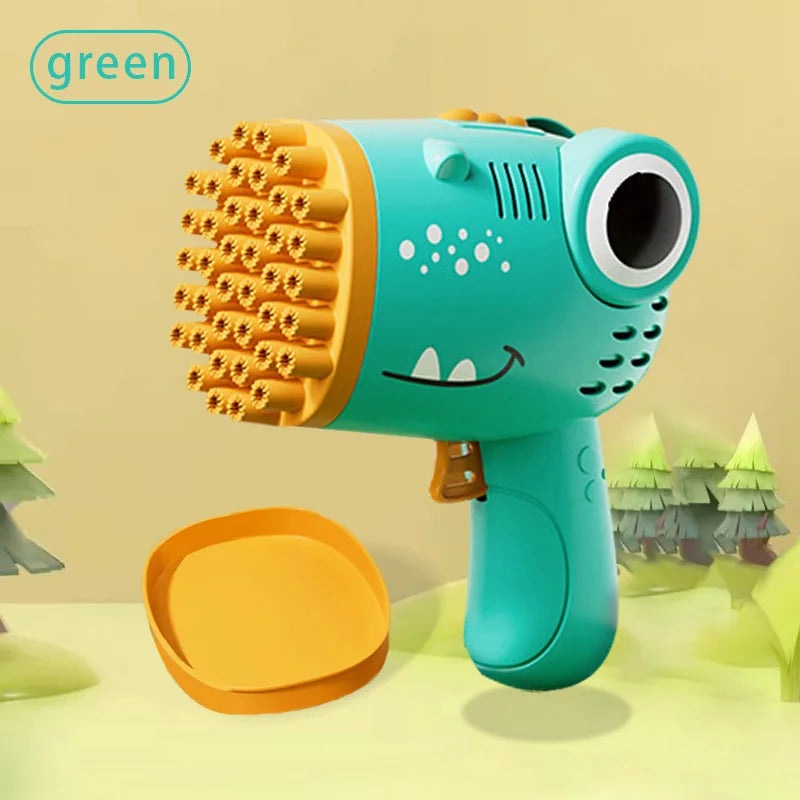 40-Hole Dinosaur Bubble Machine – Handheld Electric Bubble Gun Toy for Outdoor Fun, Parties, and Weddings (No Bubble Water) Ditzy Petunia