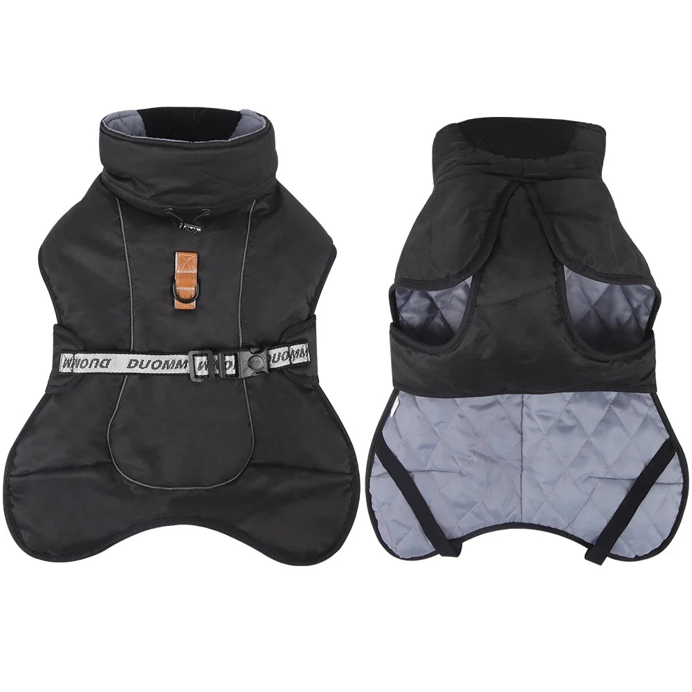 Big Dog Jacket Windproof Winter Warm Dog Clothes for Medium Large Dogs Labrador Coat Golden Retriever Costume Pitbull Outfits - Ditzy Petunia