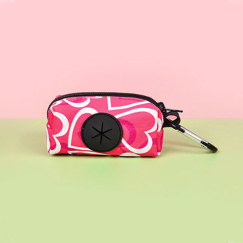 Dog Poop Bag Holder – Portable Waste Bag Dispenser Pouch - Ditzy Petunia