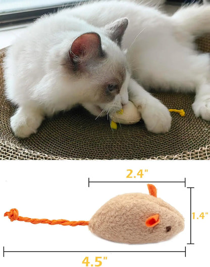 🐭 Plush Catnip Mice Toys – Interactive Feather Mouse Toys for Indoor Cats