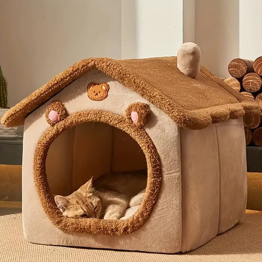 Cozy Fiber Cat House – Breathable Comfort for Your Feline