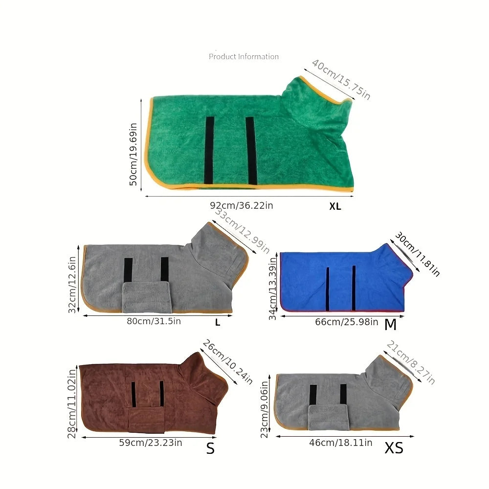 Dog Bathrobe | Quick-Drying Absorbent Pet Towel - Ditzy Petunia