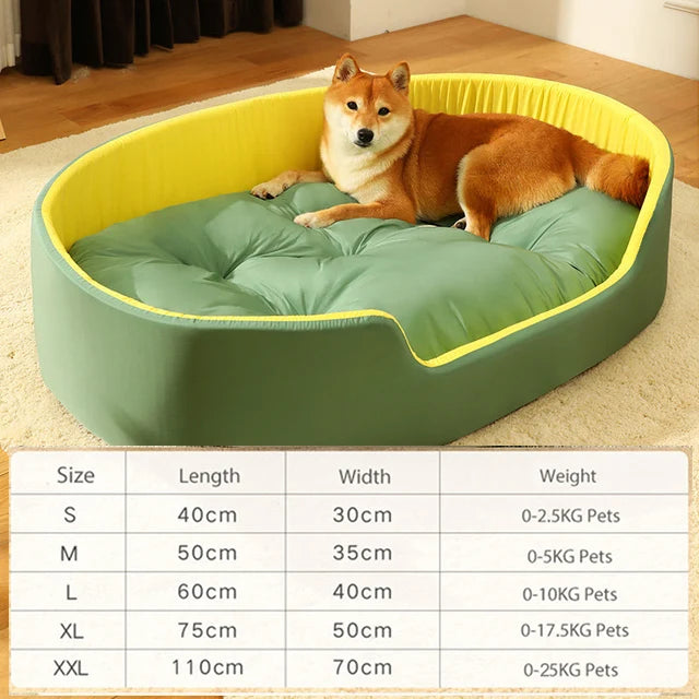 Calming Plush Dog Bed – Soft Round Pet Sofa with Non-Slip Base