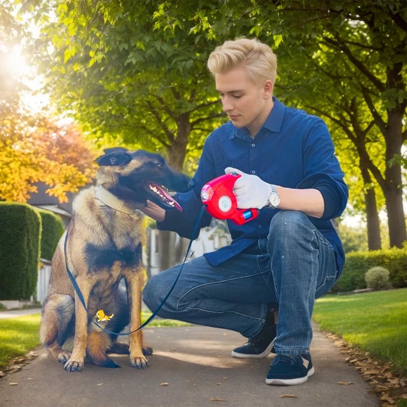 Durable Retractable Dog Leash – Tangle-Free Design for Easy Control and Safe Walks - Ditzy Petunia