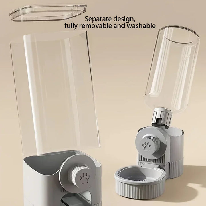 2-in-1 Automatic Pet Feeder and Water Dispenser – Gravity-Based System - Ditzy Petunia