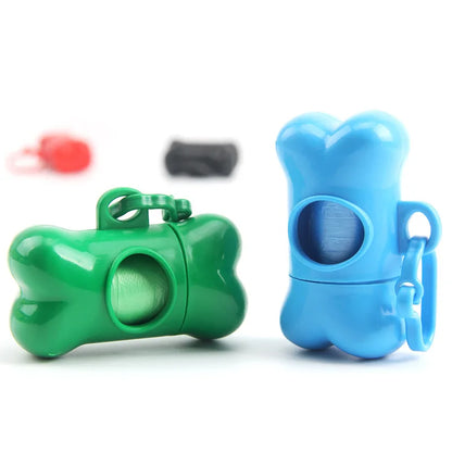 🦴 Portable Bone-Shaped Dog Waste Bag Holder – Includes Disposable Bags for Outdoor Walks