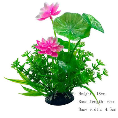 Artificial Aquarium Plant Decoration – Plastic Greenery with Resin Base