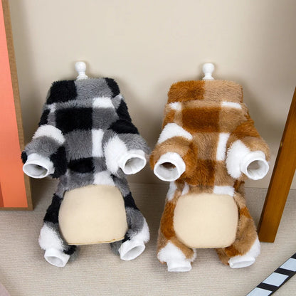 Warm Fleece Dog Jumpsuit – Winter Pajamas for Small & Medium Dogs