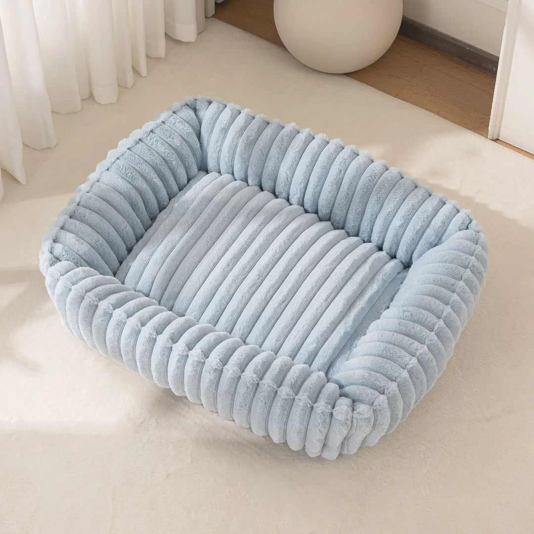 Large Waterproof Dog Bed Sofa — Plush Square Pet Bed for Dogs &amp; Cats (All Seasons)