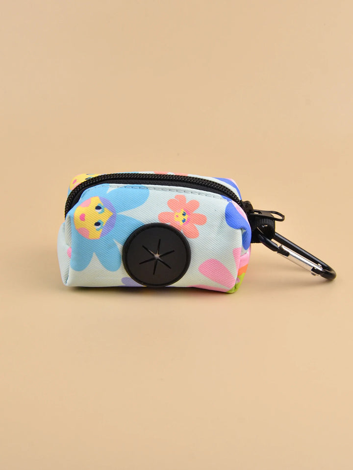 Dog Poop Bag Holder – Portable Waste Bag Dispenser Pouch - Ditzy Petunia