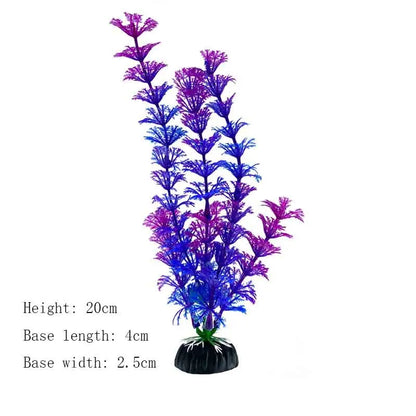 Artificial Aquarium Plant Decoration – Plastic Greenery with Resin Base