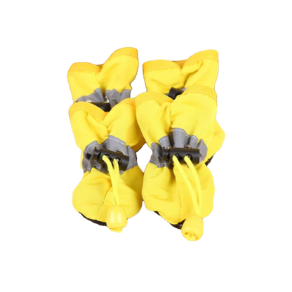 4pcs Waterproof PU Dog Shoes – Non-Slip Puppy Boots for Small to Medium Dogs