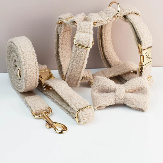 Custom Engraved Velvet Dog Collar and Leash Set – Padded, Breakaway & Personalized for All Sizes