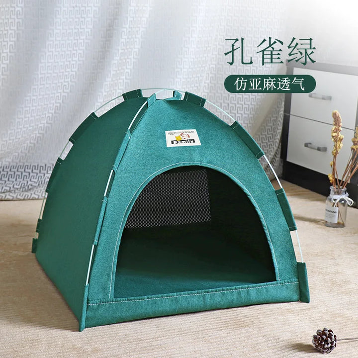 Warm Cat Tent Bed &amp; Cave House – Breathable, Removable Cushion, Non-Slip Base