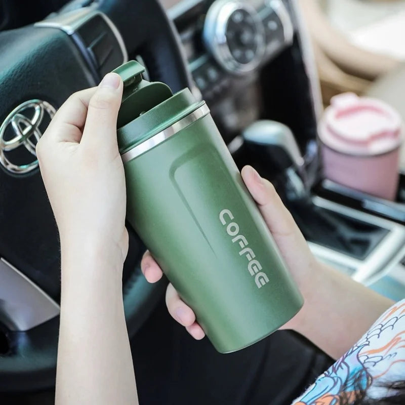510ml Stainless Steel Thermo Mug – Leak-Proof Travel Coffee Cup for Hot & Cold Drinks Ditzy Petunia