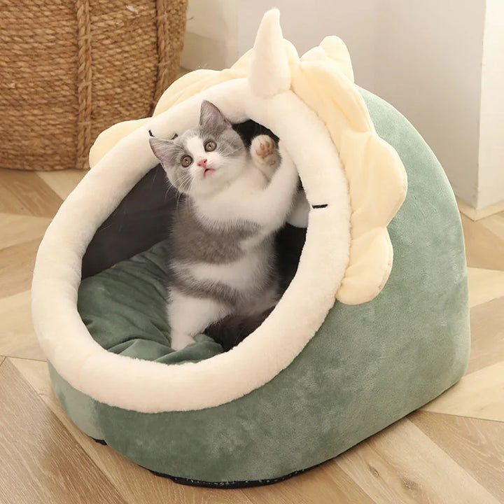 Cute Cat Bed with Animal Ears – Breathable &amp; Comfortable