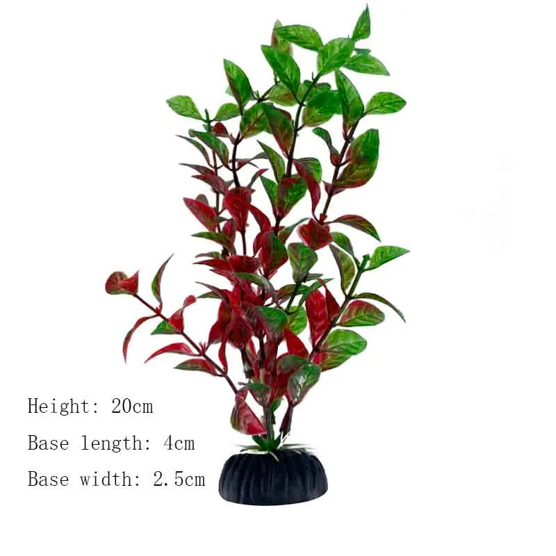 Artificial Aquarium Plant Decoration – Plastic Greenery with Resin Base - Ditzy Petunia