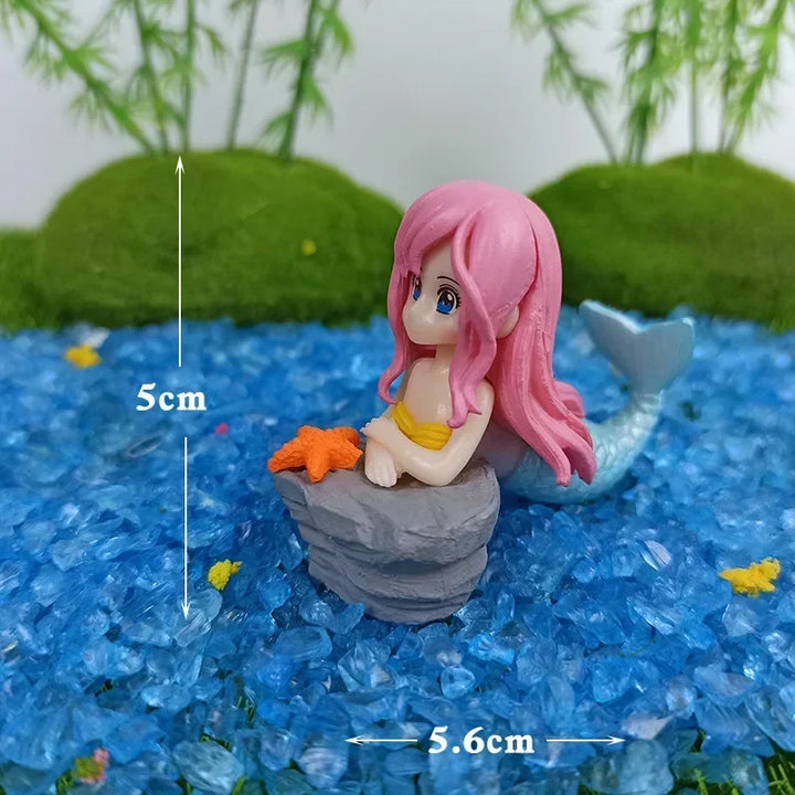 Colorful Mermaid Aquarium Decorations – Cartoon Figurine Ornaments for Fish Tanks &amp; Desks - Ditzy Petunia