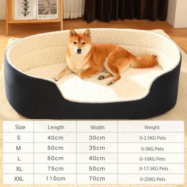 Calming Plush Dog Bed – Soft Round Pet Sofa with Non-Slip Base - Ditzy Petunia